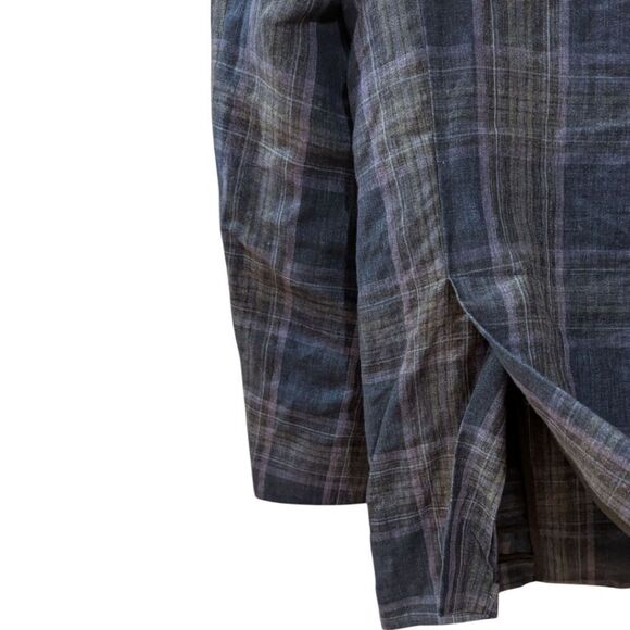 Robert Talbott Carmel Men's 41R Plaid Blue/Purple 100% Linen Blazer Two Button - Picture 7 of 10